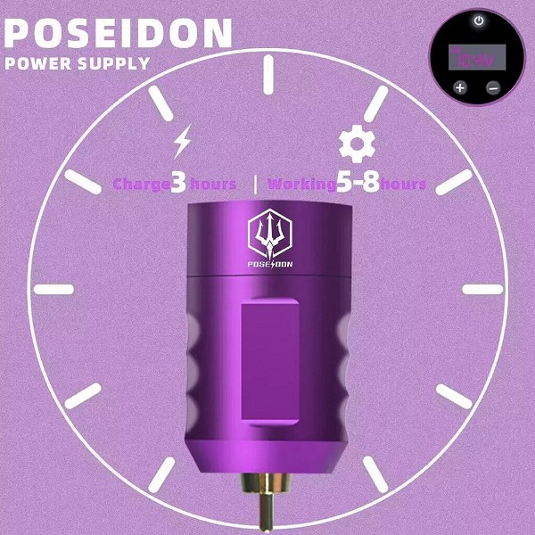 POSEIDON-Kit de stylo de tatouage pour débutants, kit de pratique de tatouage, alimentation sans fil, interface RCA, machine à t|40,88 €|OKKO MODE