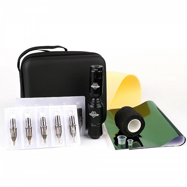 Kit de tatouage sans fil, Mini Machine à fusée complète, batterie, 20 pièces, aiguilles de tatouage, stylo de tatouage rotatif, |36,14 €|OKKO MODE