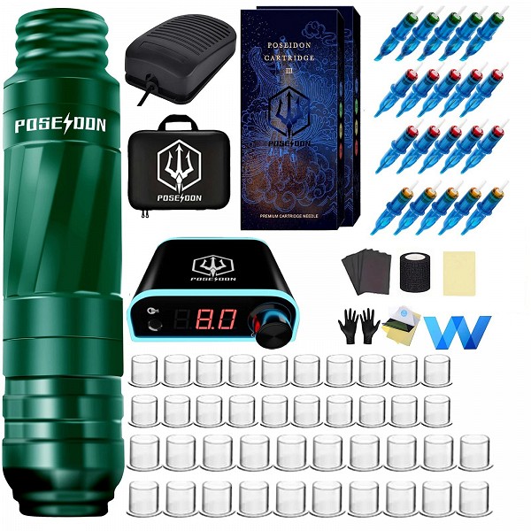 POSEIDON-Kit de stylo de tatouage avec alimentation, interface RCA, odorélectrique lointain pour tatoueurs|37,41 €|OKKO MODE