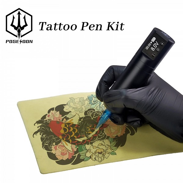 POSEIDON-Kit de stylo de tatouage pour tatoueur, machine à tatouer sans fil, moteur sans noyau, odorde tatouage lointain, haute |42,64 €|OKKO MODE