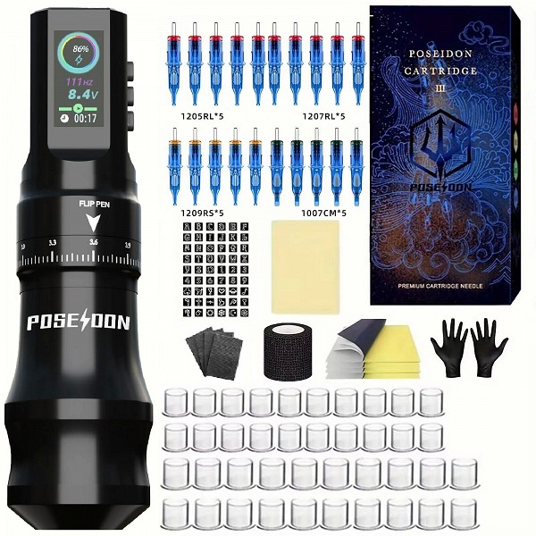 POSEIDON-Kit de stylo de tatouage pour maquillage en continu, machine à tatouer cool, odord'alimentation, haute qualité, nouveau|60,96 €|OKKO MODE