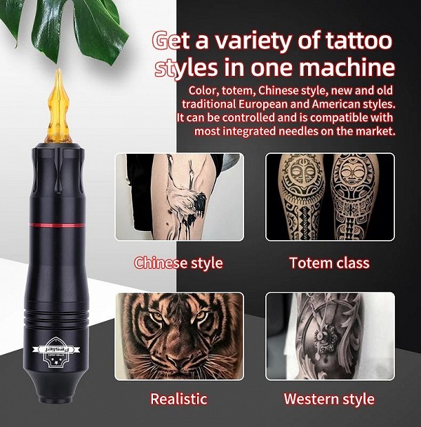 Kit de machine à tatouer sans fil avec cartouche, outils de maquillage en continu pour tatoueurs, ensemble de 10 pièces|16,79 €|OKKO MODE