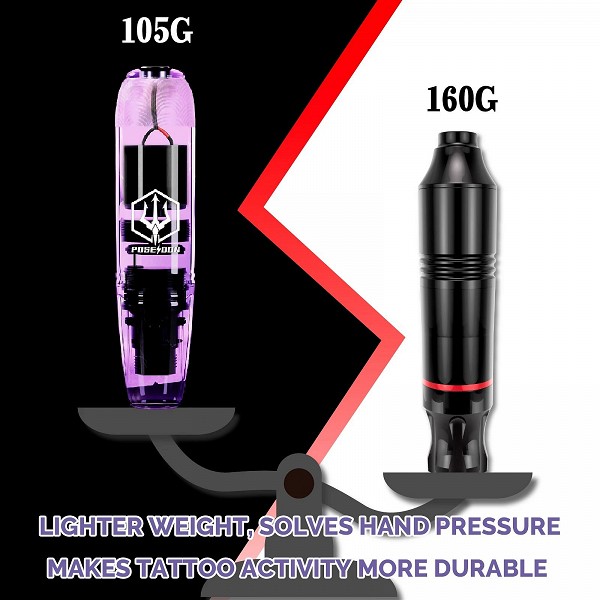 Kit de stylo de tatouage, machine à tatouer POSEIDON avec alimentation, interface RCA, aiguilles à tatouer, stylo électrique|32,96 €|OKKO MODE