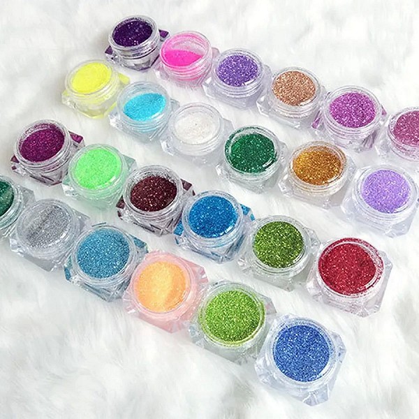 Poudre à paillettes temporaire 24 couleurs, ensemble de pigments de maquillage, art de tatouage, fantaisie, design artistique, b|23,09 €|OKKO MODE