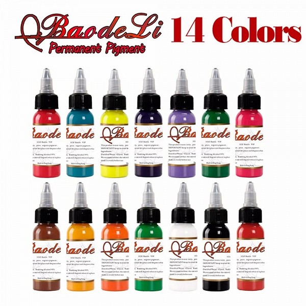 Ensemble de 14 encres de tatouage, 1 Oz, pour peinture corporelle, Microblading, pigments, outils professionnels de tatouage Per|34,19 €|OKKO MODE