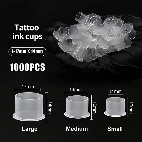 Encre de poulet pour tatouage, 100/500/1000 pièces, support transparent pour pigment, bouchons en plastique S/M/L en continu, ac|19,94 €|OKKO MODE