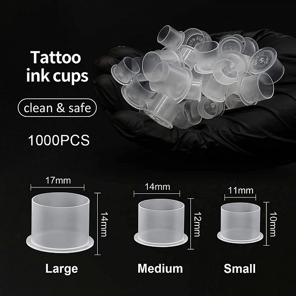 Encre de poulet pour tatouage, 100/500/1000 pièces, support transparent pour pigment, bouchons en plastique S/M/L en continu, ac|19,94 €|OKKO MODE