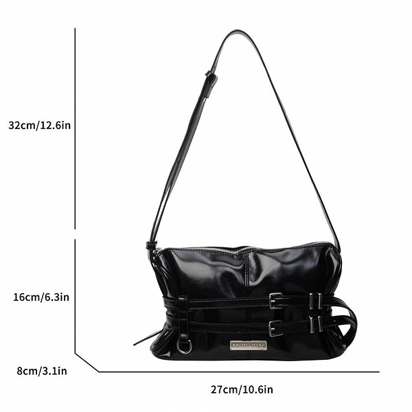 Sac à Bandoulière en Cuir PU pour Femme, Design Hobo avec Double Sangle Ceinturée - Solide et Élégant|14,03 €|OKKO MODE