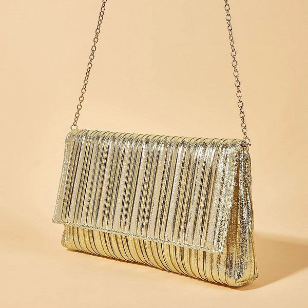 Sac à Main Plissé Brillant en PU pour Femme - Soirée, Mariage et Banquet|11,88 €|OKKO MODE