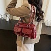 Sac à Main Rétro en Cuir Verni Rouge pour Femme, Sacoche Hobo, Multi-Poches, de Luxe, de Styliste, Sous-Aisselles, Fourre-Tout|17,15 €|OKKO MODE