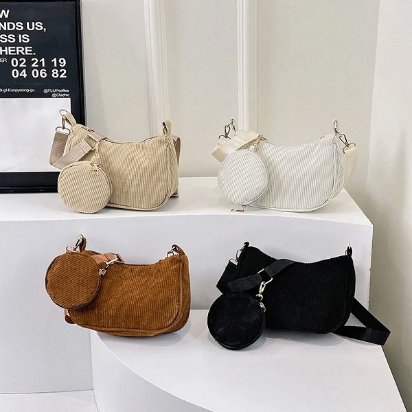 SCOFY FASHION-Petit sac à main en velours côtelé pour femme, sacs à main et sacs à main minimalistes pour voyage, ensemble de 2 |6,29 €|OKKO MODE