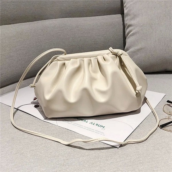 Sac messager en cuir PU plissé pour femme, sac à bandoulière boulette, pocommuniste et sac à main pour femme, soirée, vert, nuag|9,90 €|OKKO MODE