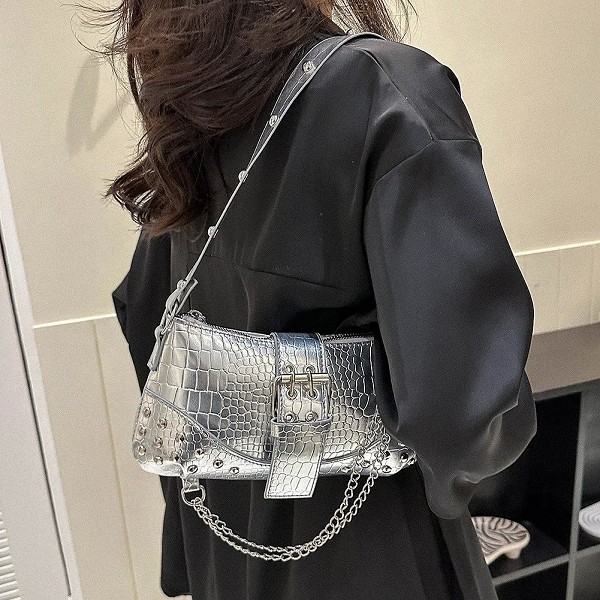 Sac à ati elles plissé solide pour femmes, sac à main Hobos, sac messager pour documents, design de luxe, initié à la mode, Y2K|7,04 €|OKKO MODE