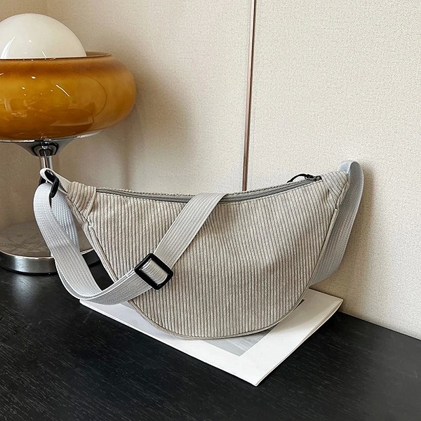 Sacs à bandoulière en velours côtelé pour femmes, sac de poitrine, sac à bandoulière Hobo Dumpling, sac à bandoulière de voyage |4,95 €|OKKO MODE