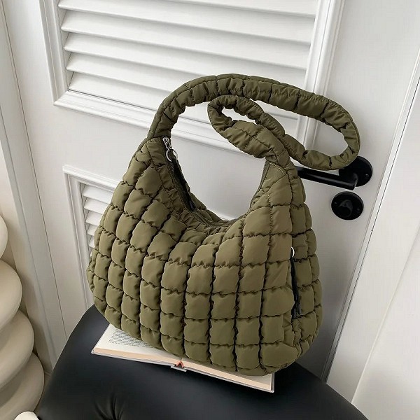 Grand sac à bandoulière matelassé pour femme, sac fourre-tout matelassé, sacs à main Hobo, sac à main bouffant|17,94 €|OKKO MODE