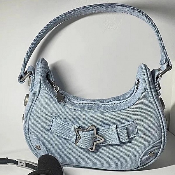 Y2K-Sacs à Main Vintage à Motif Étoiles pour Femme, Sacoche en Denim Coréen à Fermeture Éclair, Sous les Bras, à Bandoulière, à |9,46 €|OKKO MODE