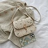 Sac Hobo en Crochet pour Femme, Sangle Réglable, Tissage de Fleurs, Fermeture à Loquet, Cartable en Paille, Sac de Plage d'Été|7,92 €|OKKO MODE