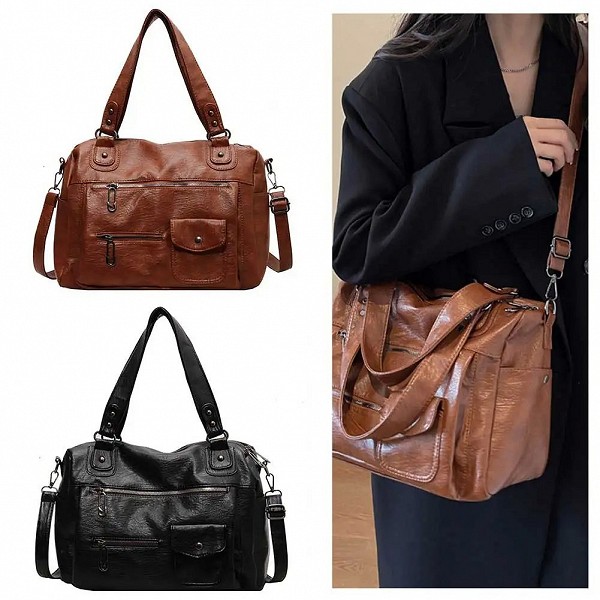 Sac Hobo Chic en Cuir PU à Bretelles Réglables pour Femme, Sacoche de Grande Capacité, Fourre-tout Multi-Poches pour Documents S|19,79 €|OKKO MODE