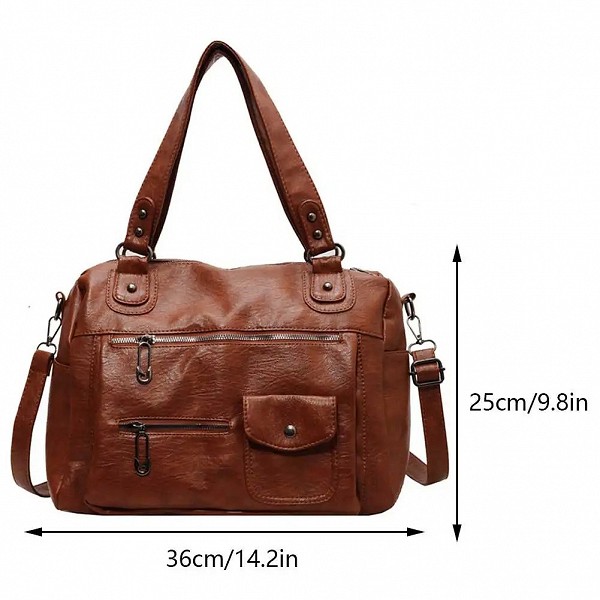 Sac Hobo Chic en Cuir PU à Bretelles Réglables pour Femme, Sacoche de Grande Capacité, Fourre-tout Multi-Poches pour Documents S|19,79 €|OKKO MODE