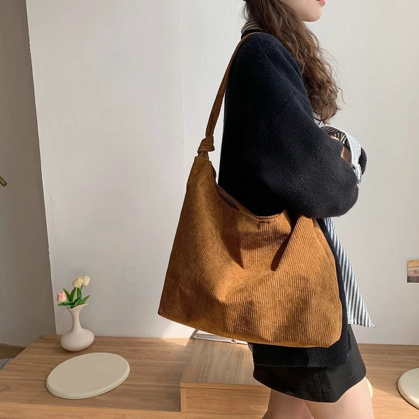 Sac en velours côtelé de grande capacité pour femme, sac en toile de loisirs, mode coréenne, japonais, unique, lancé, automne, h|7,05 €|OKKO MODE