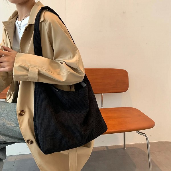 Sac en velours côtelé de grande capacité pour femme, sac en toile de loisirs, mode coréenne, japonais, unique, lancé, automne, h|7,05 €|OKKO MODE