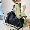 Grand Sac Hobo Noir à Bandoulière en Cuir Souple pour Femme, Sacoche de Qualité Solide, Fourre-tout de Voyage|17,99 €|OKKO MODE