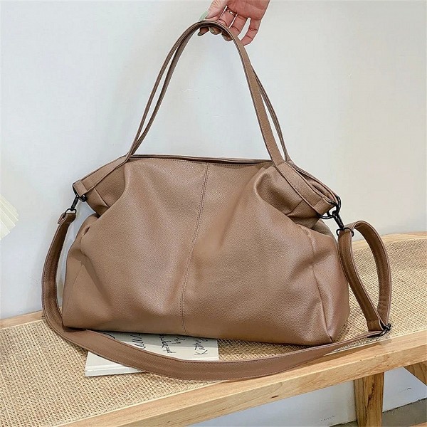 Grands sacs à bandoulière en cuir PU pour femmes, sac Hobo Shopper, sac à main monochrome, sac fourre-tout de voyage pour femme,|22,07 €|OKKO MODE