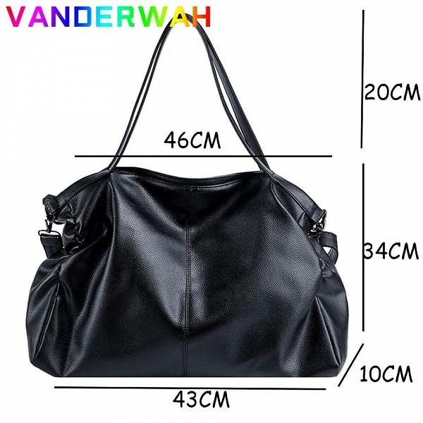 Grands sacs à bandoulière en cuir PU pour femmes, sac Hobo Shopper, sac à main monochrome, sac fourre-tout de voyage pour femme,|22,07 €|OKKO MODE