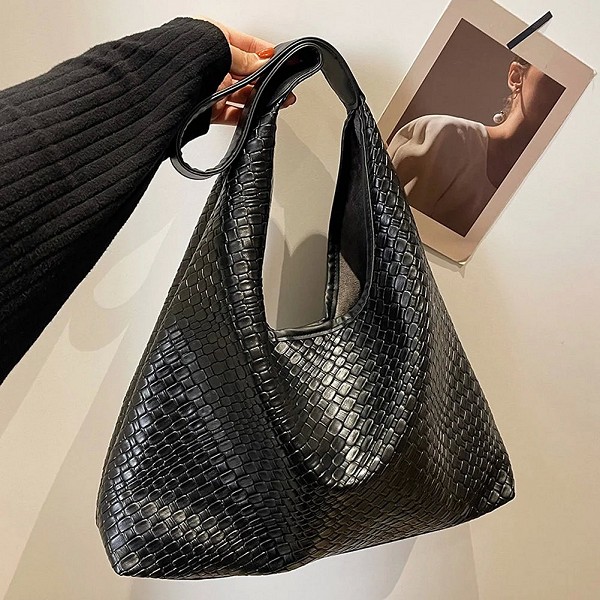 Sac à Main Tressé en Cuir de Grande Capacité pour Femme, Sacoche Hobo Souple à la Mode|14,28 €|OKKO MODE