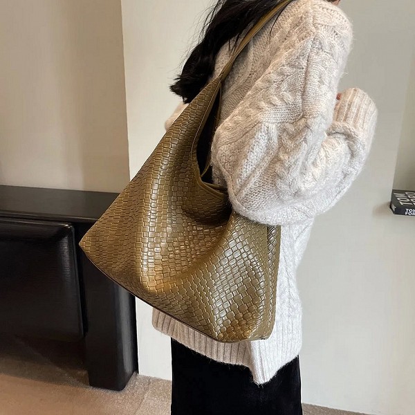 Sac à Main Tressé en Cuir de Grande Capacité pour Femme, Sacoche Hobo Souple à la Mode|14,28 €|OKKO MODE