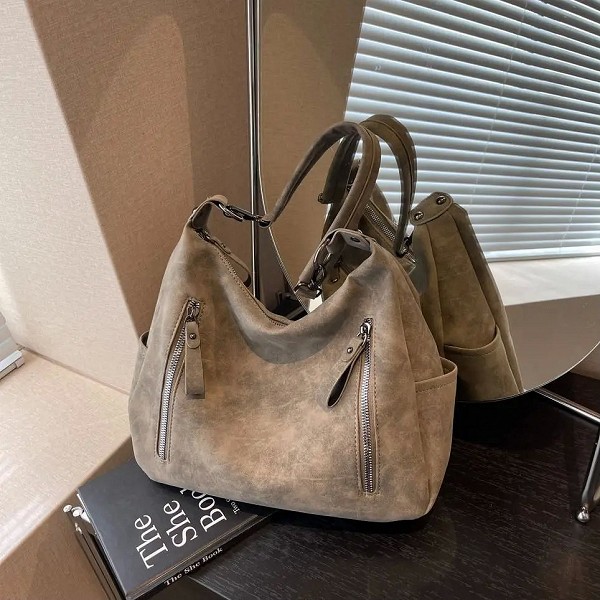 Sac Hobo de Style Rétro pour Femme, Fourre-Tout de Grande Capacité, en Cuir PU Classique, à Bandoulière|16,19 €|OKKO MODE