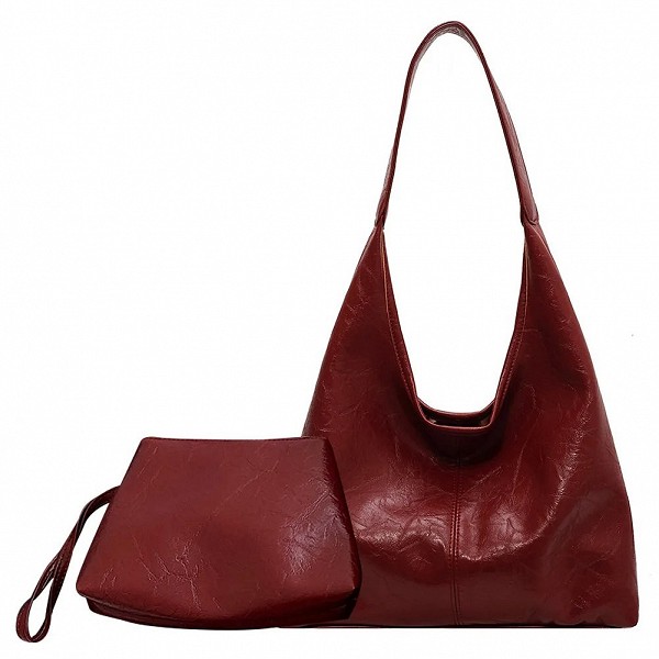 Ensemble de sac à main en cuir souple pour femme, sac sous les bras, pochette Hobo décontractée, sac à provisions, polyvalent, i|15,04 €|OKKO MODE