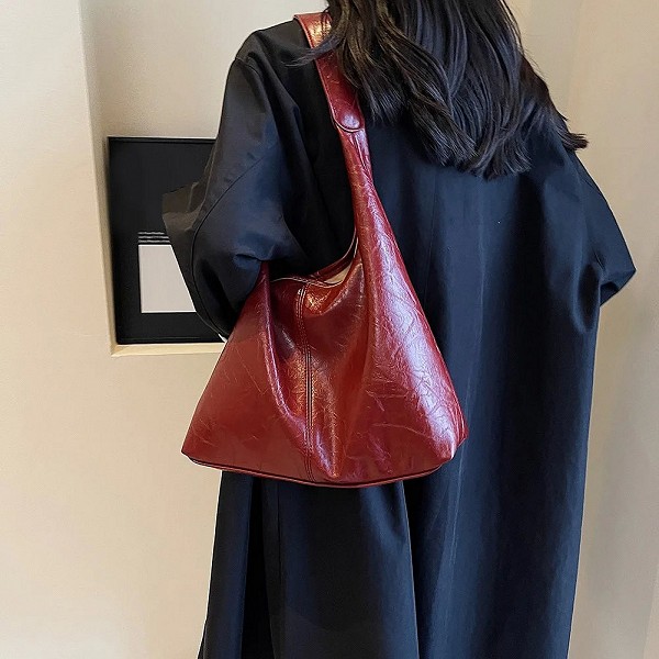 Ensemble de sac à main en cuir souple pour femme, sac sous les bras, pochette Hobo décontractée, sac à provisions, polyvalent, i|15,04 €|OKKO MODE