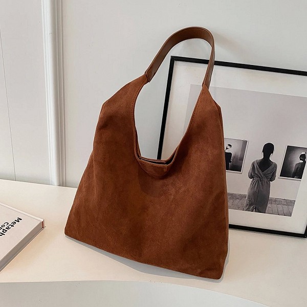 Sac de Voyage en Daim Rétro pour Femme, Simple, de Grande Capacité, Hobo, Solide, avec Fermeture à Loquet, pour Activité en Plei|15,00 €|OKKO MODE