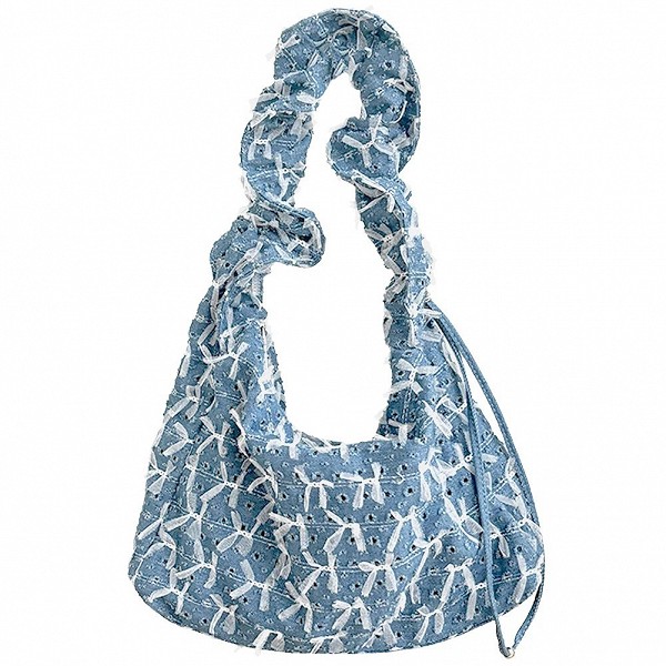 Sac fourre-tout en denim décontracté pour femme, sac à main en forme de croissant, sac à main de grande capacité, sac hobo vinta|16,19 €|OKKO MODE