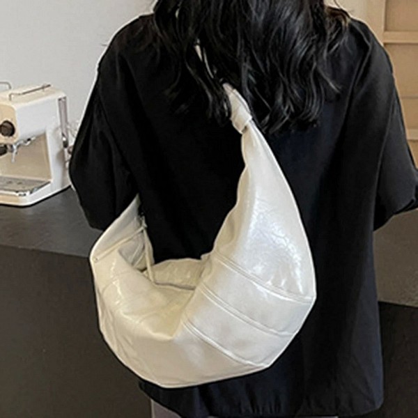 Sac à Main en Cuir PU à Motif de Croissant pour Femme, Grande Sacoche Hobo Solide à la Mode|15,29 €|OKKO MODE