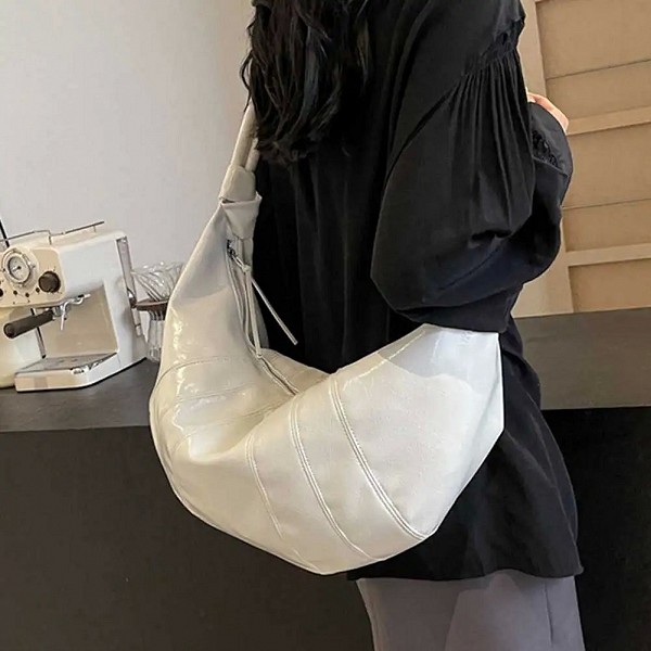 Sac à Main en Cuir PU à Motif de Croissant pour Femme, Grande Sacoche Hobo Solide à la Mode|15,29 €|OKKO MODE