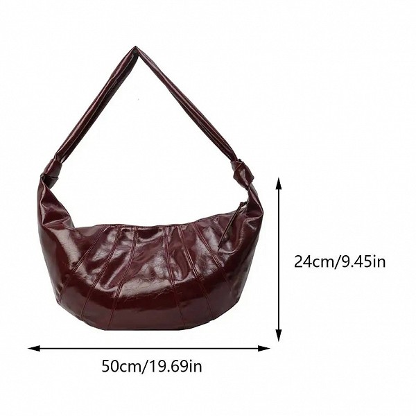 Sac à Main en Cuir PU à Motif de Croissant pour Femme, Grande Sacoche Hobo Solide à la Mode|15,29 €|OKKO MODE