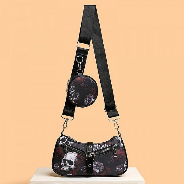 Sac à Bandoulière ChimHobo de Style Punk pour Femme et Fille, Petit Portefeuille en Forme de Croissant|10,15 €|OKKO MODE