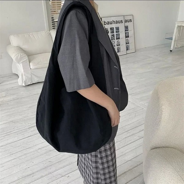 Sac à bandoulière en toile pour femmes, sac à dos Oblique croisé simple, grande capacité, sac à épaule rétro chaussons Hobos|17,09 €|OKKO MODE