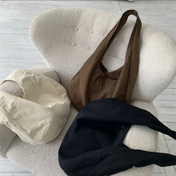 Sac à bandoulière en toile pour femmes, sac à dos Oblique croisé simple, grande capacité, sac à épaule rétro chaussons Hobos|17,09 €|OKKO MODE