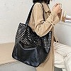 Sac à Main de Grande Capacité à Rivets pour Femme, Souple, Décontracté, Noir, Shopping, Hobo, Fourre-Tout de Voyage|23,91 €|OKKO MODE