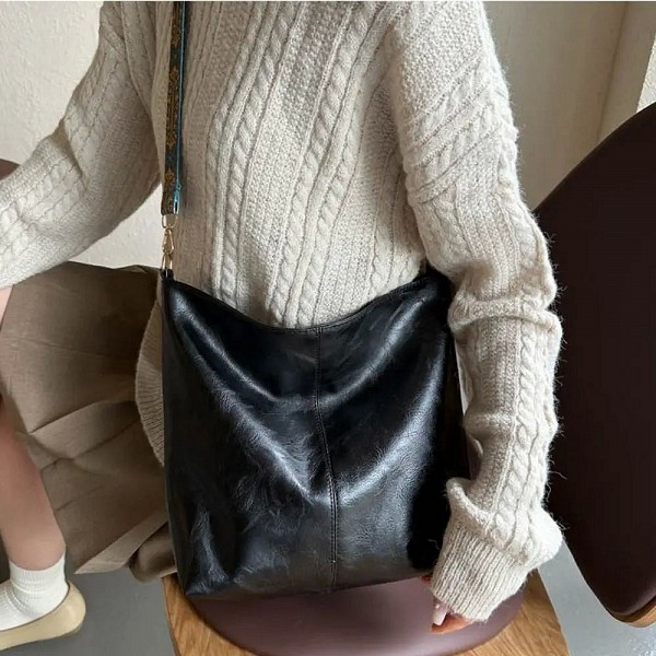 Sac fourre-tout à bandoulière à large bande pour femme, grande capacité, rétro, polyvalent, sangle géométrique, hobo, initié à l|7,05 €|OKKO MODE