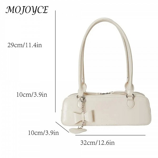 Sac sous les bras en PU pour femme, sac hobo à fermeture éclair avec pendentif cœur, sac à main initié, document solide, mode él|14,95 €|OKKO MODE