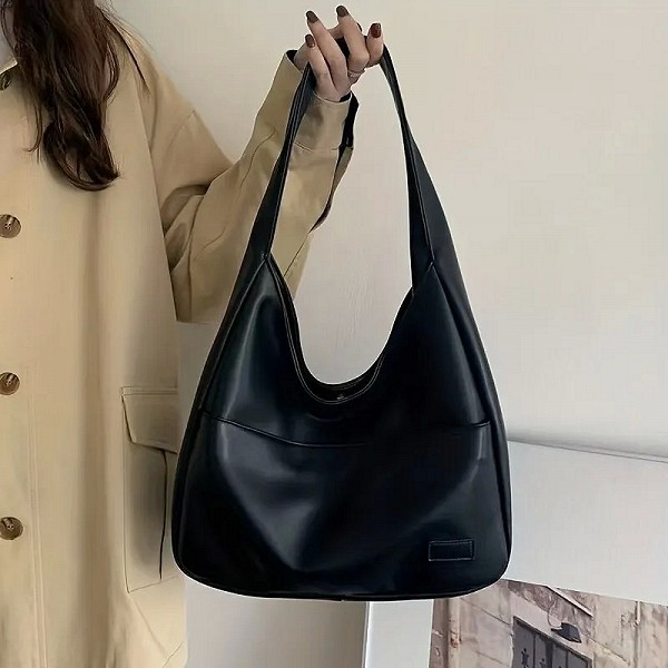 Sac à main en cuir PU pour femme, sac Hobo simple, solide, initié, mode, grande capacité, travail scolaire, 2023|8,93 €|OKKO MODE