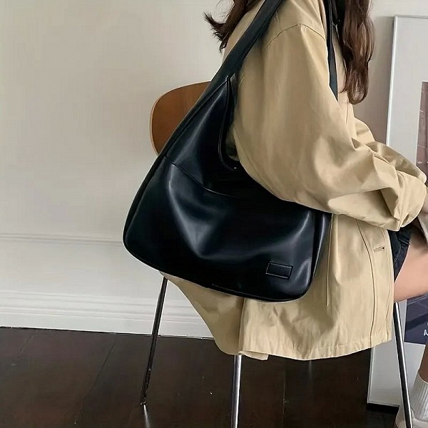 Sac à main en cuir PU pour femme, sac Hobo simple, solide, initié, mode, grande capacité, travail scolaire, 2023|8,93 €|OKKO MODE