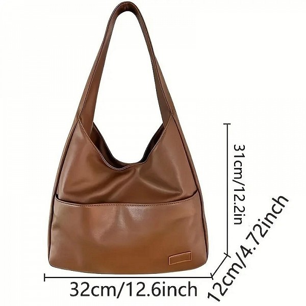 Sac à main en cuir PU pour femme, sac Hobo simple, solide, initié, mode, grande capacité, travail scolaire, 2023|8,93 €|OKKO MODE