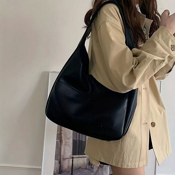 Sac à main en cuir PU pour femme, sac Hobo simple, solide, initié, mode, grande capacité, travail scolaire, 2023|8,93 €|OKKO MODE