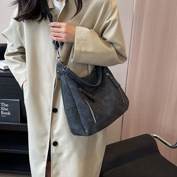 Sac à bandoulière rétro en cuir PU pour femme, sacs à main de grande capacité, designer de luxe, unique initié, oblique, hobos, |13,94 €|OKKO MODE