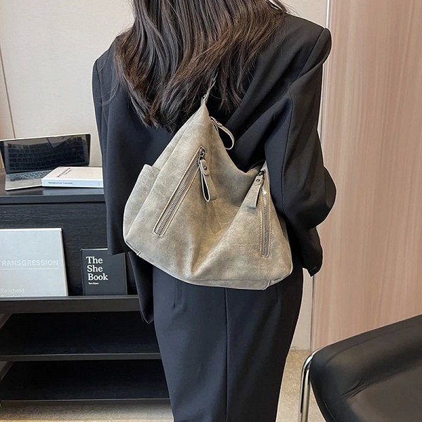 Sac à bandoulière rétro en cuir PU pour femme, sacs à main de grande capacité, designer de luxe, unique initié, oblique, hobos, |13,94 €|OKKO MODE